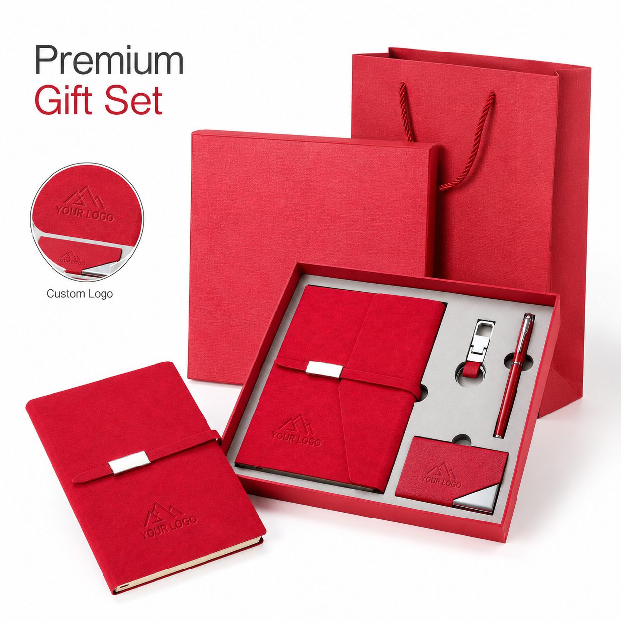 4 in 1 corporate gift set notebook pen keychain business card holder 4 in 1 corporate gift set notebook pen keychain business card holder