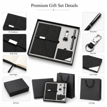 4 in 1 gift set notebook pen keychain card holder 1