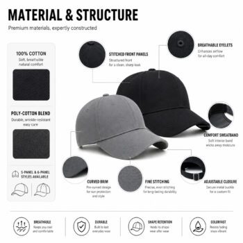 5 panel structure cotton baseball cap mariner 3