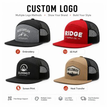 7 panel mesh snapback trucker hat zorp 1