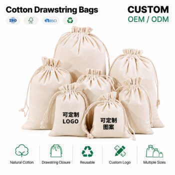 cotton drawstring bags packaging pouch maziu