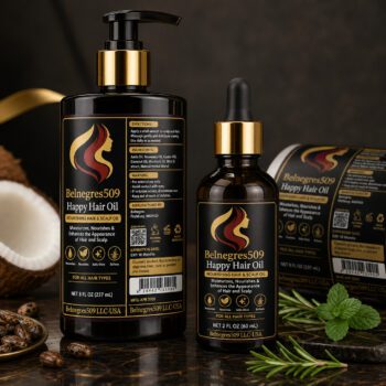 custom hair and scalp oil bottle labels for nourishing 1