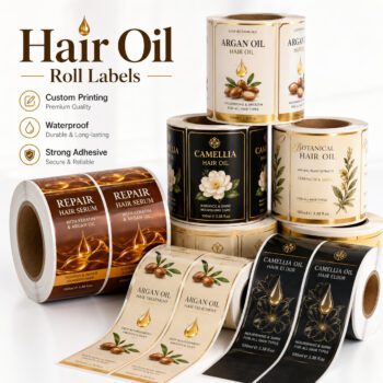 custom hair and scalp oil bottle labels for nourishing