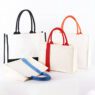 custom large capacity cotton canvas tote bag with ribbon 3