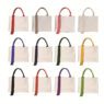 custom large capacity cotton canvas tote bag with ribbon 4