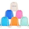 custom logo colorful canvas cotton drawstring backpack
