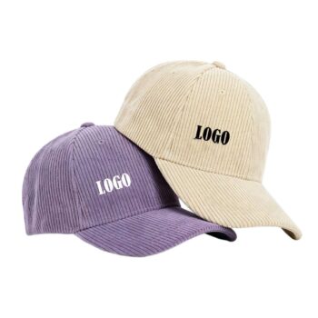 custom logo vintage corduroy baseball cap for corporate swag