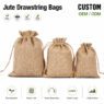 custom natural fiber jute drawstring bags faylan