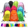 custom printed 210d polyester drawstring bag
