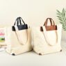 custom printed eco friendly calico cotton tote bag