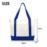 custom printed natural calico canvas tote bag with zipper pocket 1