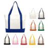 custom printed natural calico canvas tote bag with zipper pocket 4