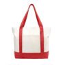 custom printed natural calico canvas tote bag with zipper pocket 5