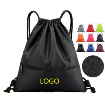 custom printed waterproof polyester drawstring bag