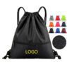 custom printed waterproof polyester drawstring bag