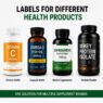 custom waterproof bottle labels for health industry 1