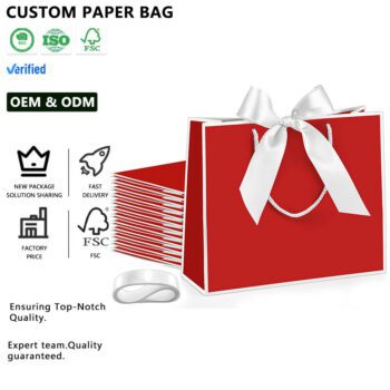 customized paper bag with bow ribbon cynthia