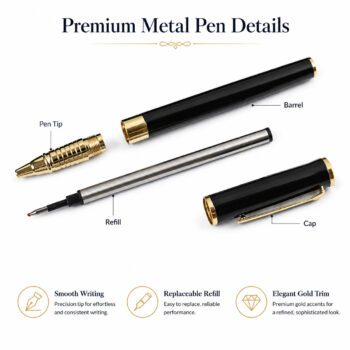engraved business metal rollerball pen sagur 1
