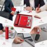 gift set with stainless steel flask notebook pen usb drive jekux 2
