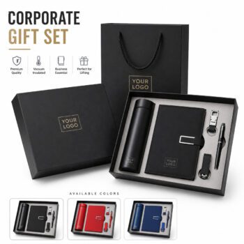 gift set with stainless steel flask notebook pen usb drive jekux