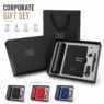 gift set with stainless steel flask notebook pen usb drive jekux