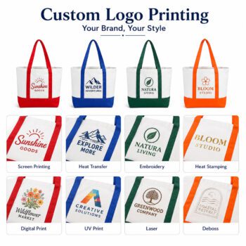 heavy duty color block canvas cotton tote bag turkal 1