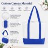 heavy duty color block canvas cotton tote bag turkal 3