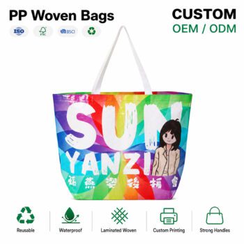 large capacity laminated pp woven tote bag nox