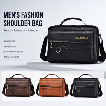 mens pu leather shoulder bag crossbody bag jotham