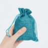 personalized small linen jute drawstring pouch