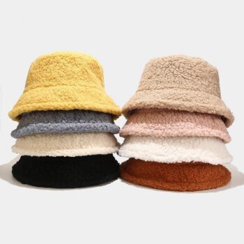 plush lamb fleece bucket hat for holiday gifts