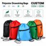 polyester drawstring backpack bags with zipper hera