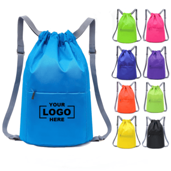 printed 210d oxford drawstring backpack bag