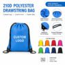 printed 210d polyester drawstring bag hildan