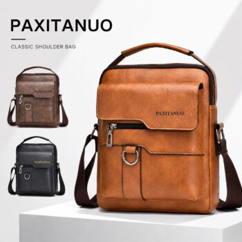 pu leather shoulder sling bag crown