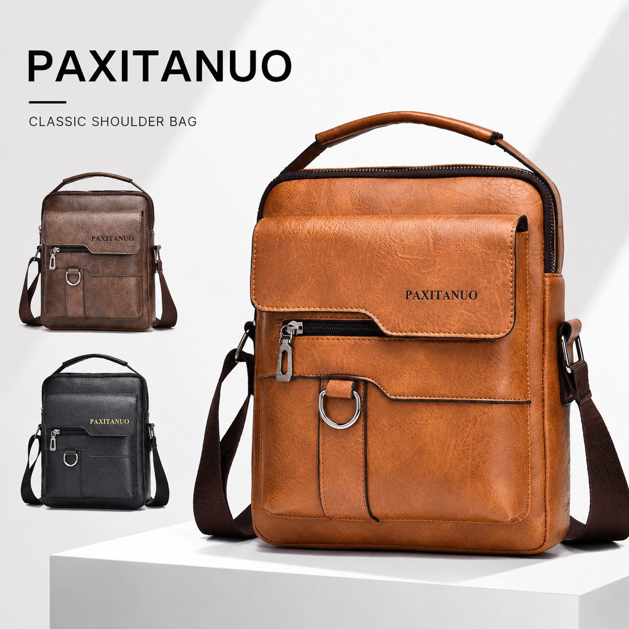 pu leather shoulder sling bag crown pu leather shoulder sling bag crown