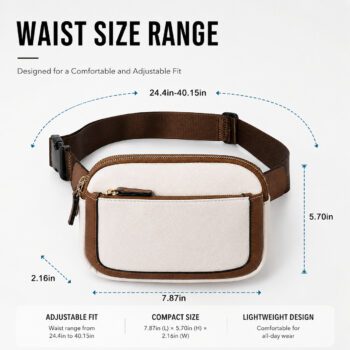 pu waterproof waist bag with zipper pouch pibar 1