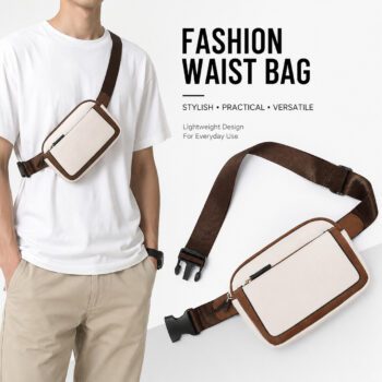 pu waterproof waist bag with zipper pouch pibar