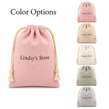reusable linen drawstring pouch with custom logo nelon 1