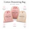 reusable linen drawstring pouch with custom logo nelon