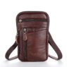 unisex leather zipper closure phone waist bag basset 4