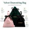 velvet satin drawstring jewelry pouch bag