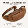 vintage crazy horse leather waist bag parks 1