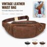vintage crazy horse leather waist bag parks