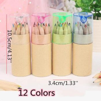 12 colors mini drawing pencil set with sharpener 1