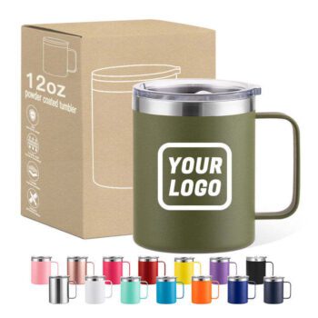 12oz 14oz 16oz 24oz stainless steel coffee mug with handle