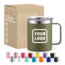 12oz 14oz 16oz 24oz stainless steel coffee mug with handle