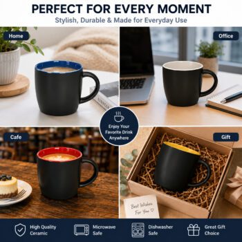 12oz colored inside ceramic coffee mug with handle 1