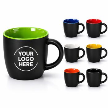 12oz colored inside ceramic coffee mug with handle