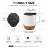 12oz matte ceramic coffee mug with cork base lid 2